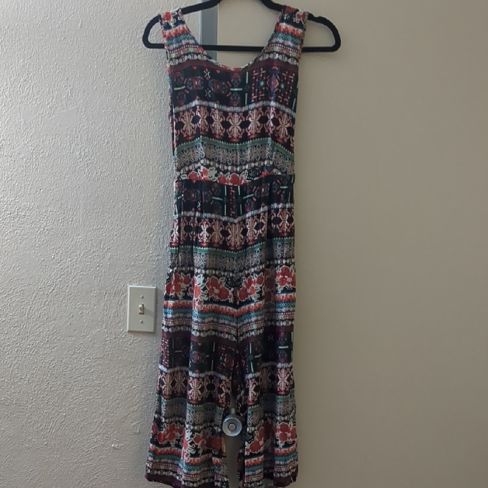 My Story Multicolor Patterned Capri Jumpsuit